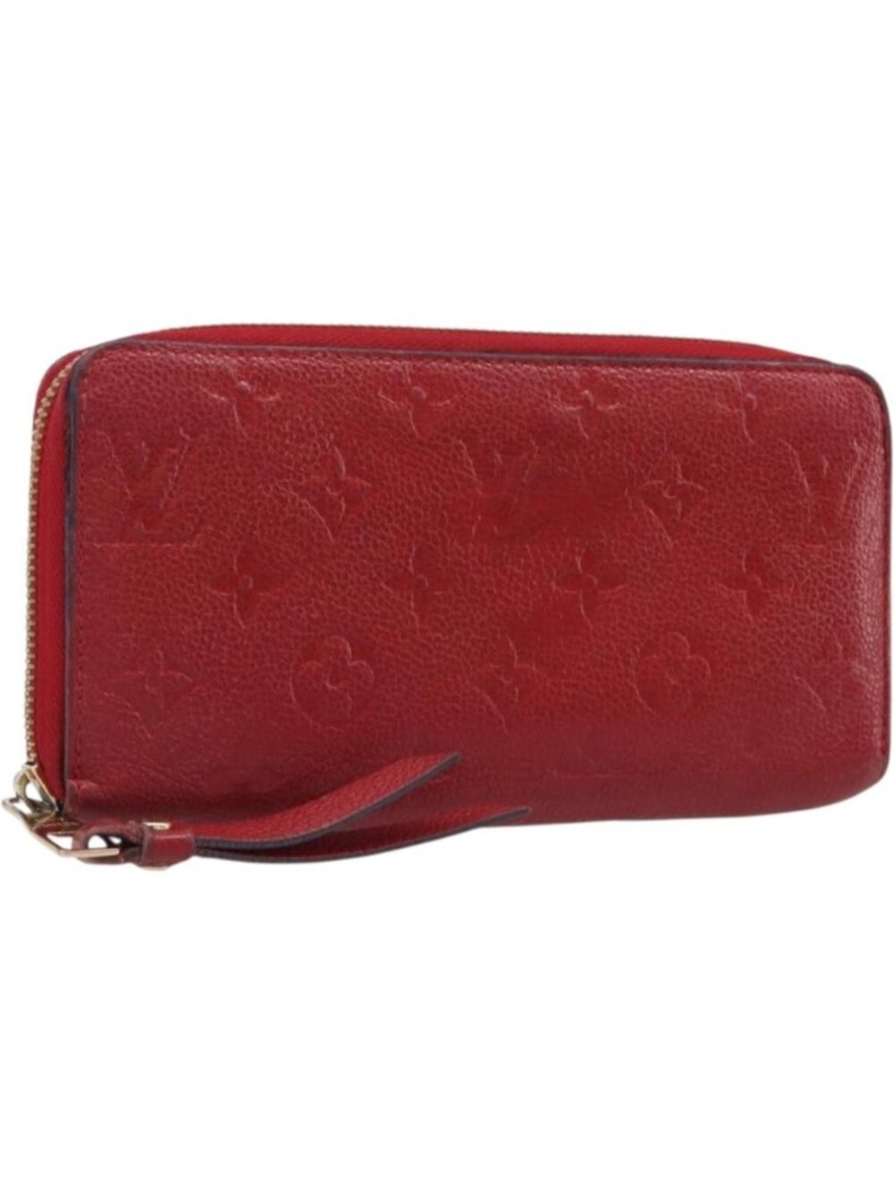 LOUIS VUITTON Monogram Empreinte Zippy Long Wallet Red M60737
